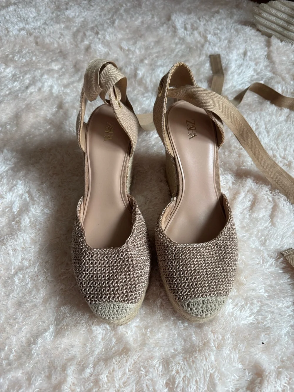 Zara Espadrille Wedge with Ankle Tie